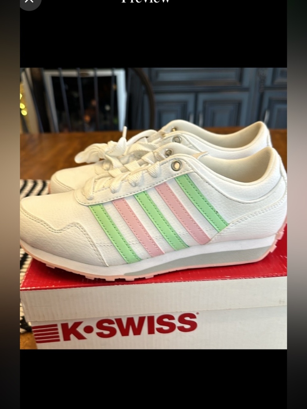 K-SWISS women’s GORZELL lll S White, Chalk Pink & Patina Green